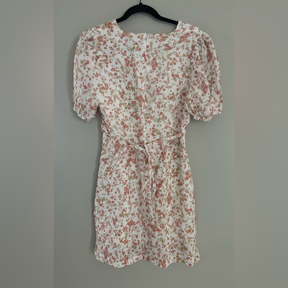 Adelyn Rae 100% Linen Floral Mini Dress - Picture 4 of 6
